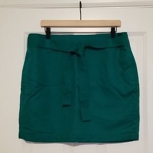 Banana Republic Kelly green linen mini skirt
